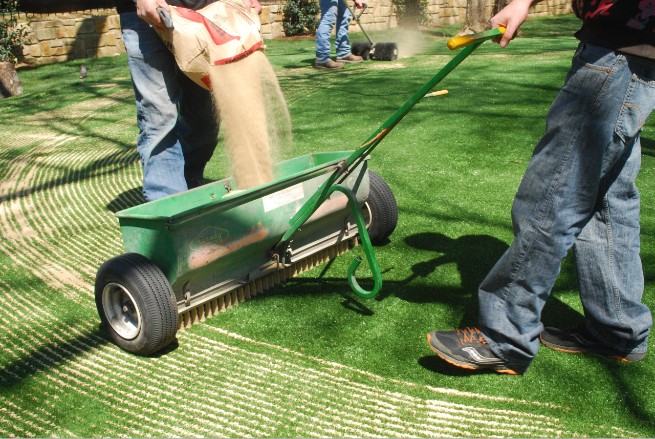 Atlanta artificial grass installation - base layer
